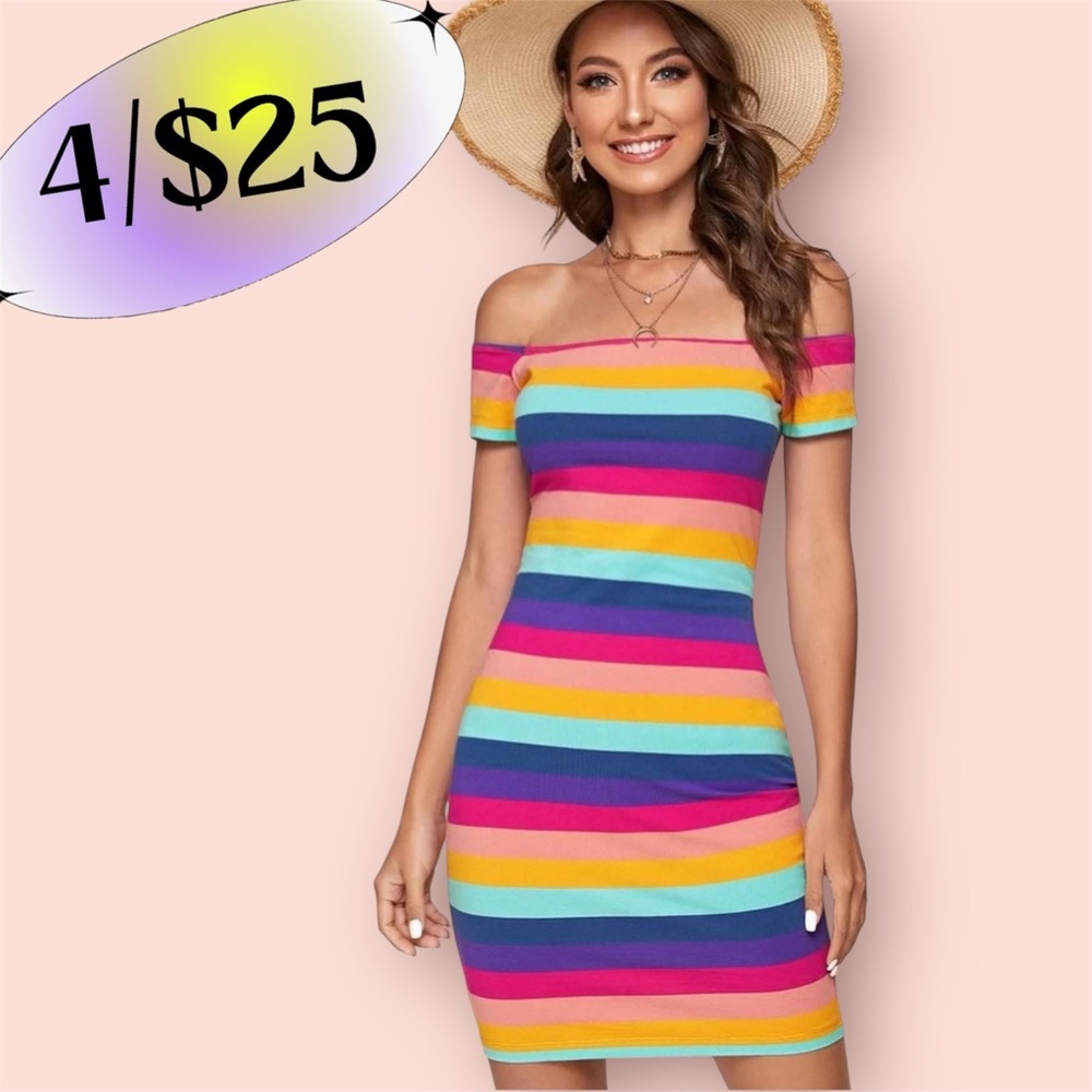 4/$25 Colorful Striped Dress